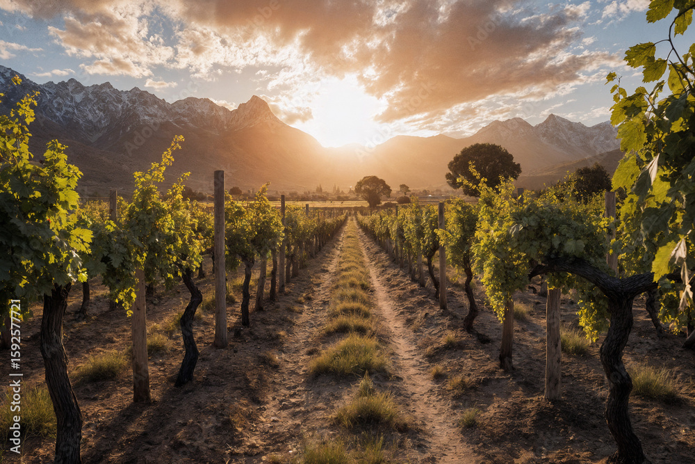 Fototapeta premium vineyard mendoza argentina wine, wine cellar, grapes, vines
