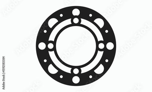 Gasket ring silhouette, mechanical seal vector, industrial part icon, gasket vector silhouette illustration 