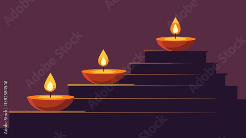 burning candle on a black background