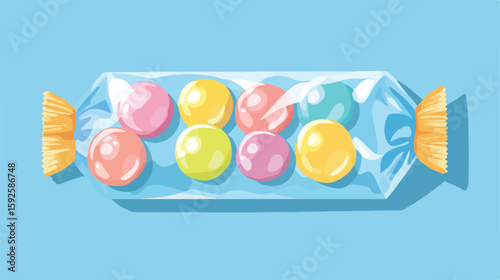 Flat Vector Illustration Gum Candy Package