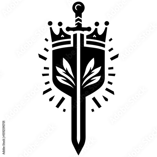 Kingdom emblem icon with royal insignia for strategy games and massive multiplayer online games