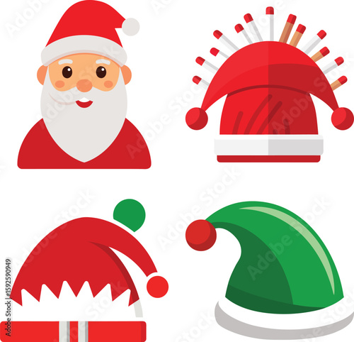 set of santa claus hats