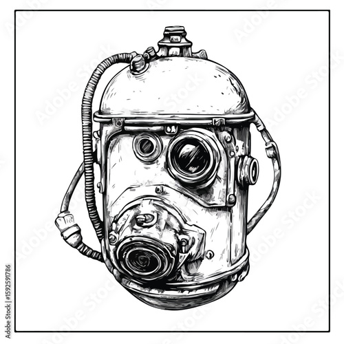 Diving Air Tank Sketch Symbol Illustration
