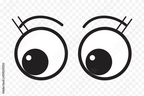 Cartoon Doodle Emoticon Kawaii Faces and Eyes Icon Logo Collection. Set Googly Wiggle Crazy Eyes Eyeballs Looking Down Up Right Left Silly Cute Funny Fun Cartoon vector. Cartoon eyes. EPS 10.