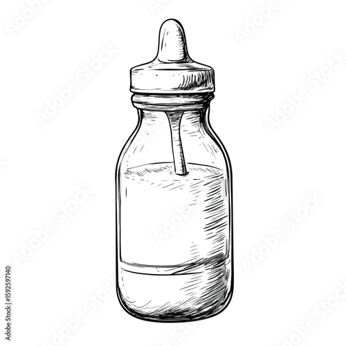 Baby Milk Bottle and Pacifier Sketch