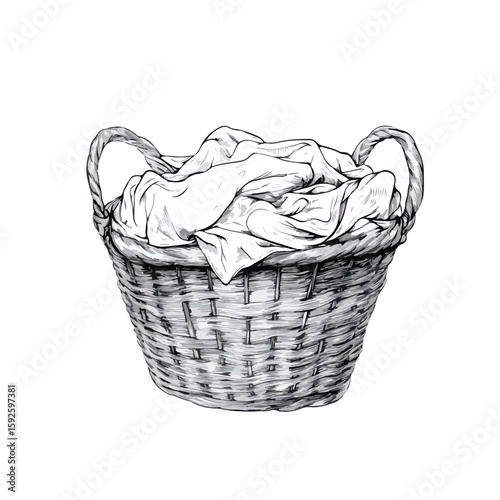 Hand-drawn Sketch Basin Dirty Linen