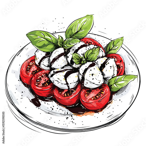Caprese Salad Sketch Balsamic Glaze