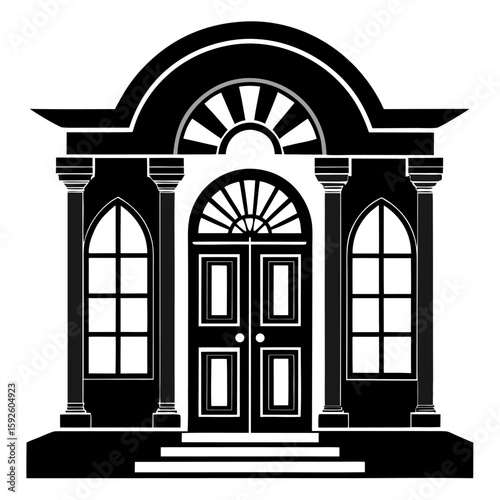 vector illustration of an ancient greek church