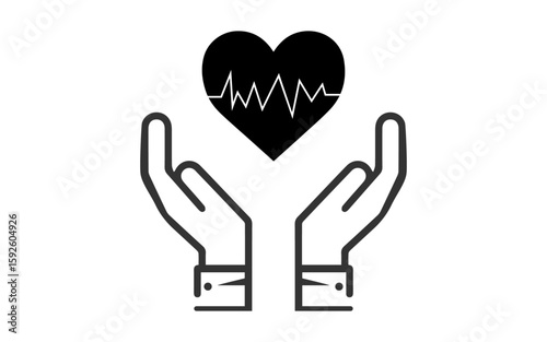 Two hand protecting heart image, png protecting hands of a heart