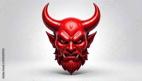 Red devil head, 3D rendering