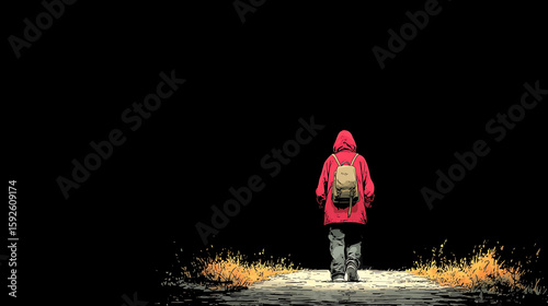 walking to the right,To the center of the main character,background is black