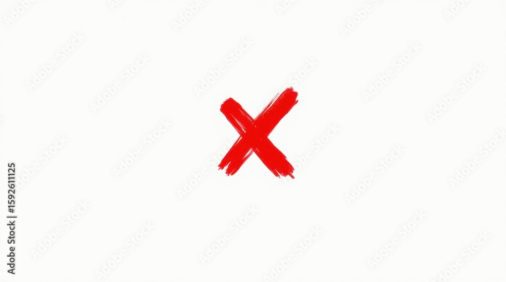 Obraz premium Red cross mark animation. Wrong mark collection. Red cross X symbol. Animated hand-drawn red cross with a brush. Red cross sign on white background animation.