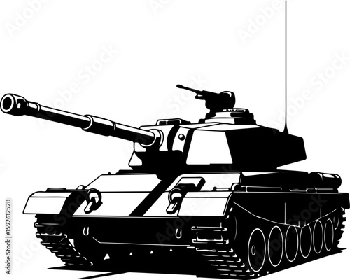 American Military Tank Vector Illustration 