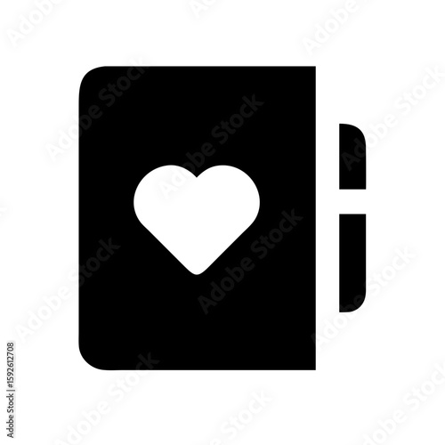 Love diary icon vector illustration