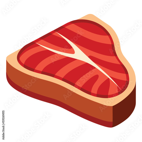 A succulent slice of medium-rare steak, juicy and perfectly seared, on a clean white background, perfect for culinary, grilling, and gourmet food themes.
