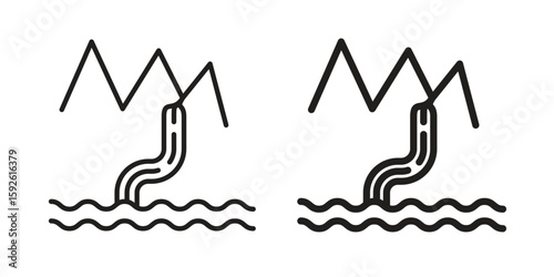 Waterfall icons design vector graphic recourse