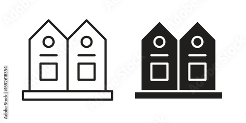 Terraced Houses icons design vector graphic recourse