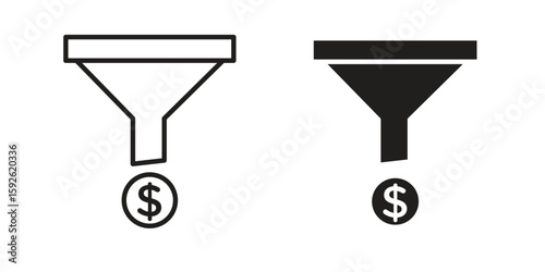 Sales funnel icons design vector graphic recourse