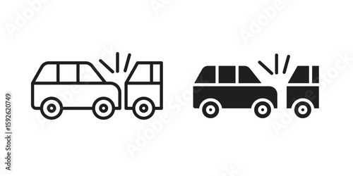 Rear end collision icons design vector graphic recourse