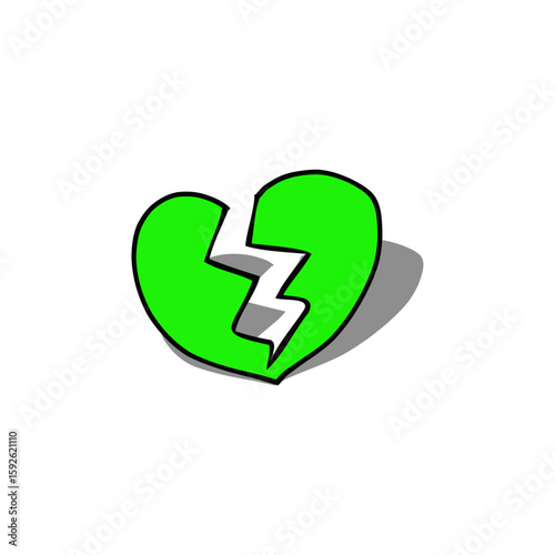 green broken heart