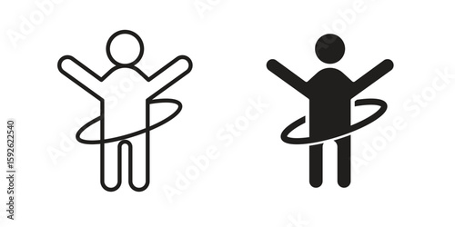 People Hula hop icons design vector graphic recourse
