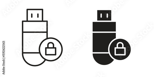 Pendrive security icons design vector graphic recourse