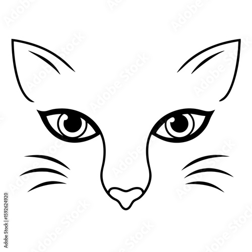 Intense jungle cat eyes line art