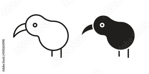 Kiwi bird icons design vector graphic recourse