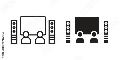 Home cinema icons design vector graphic recourse