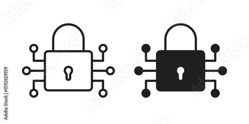 Digital Locked icons design vector graphic recourse