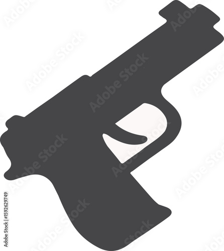 Gun silhouette vector illustration with black symbol design in artistic style
