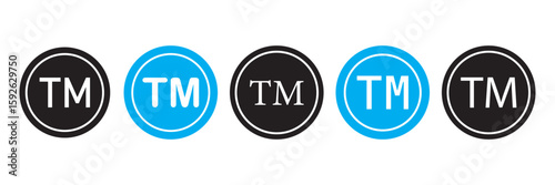 TM trademark icon thin line illustration.