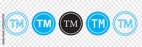 TM trademark icon thin line illustration.