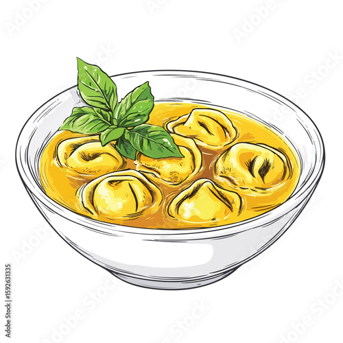 Traditional Tortellini Soup Sketch