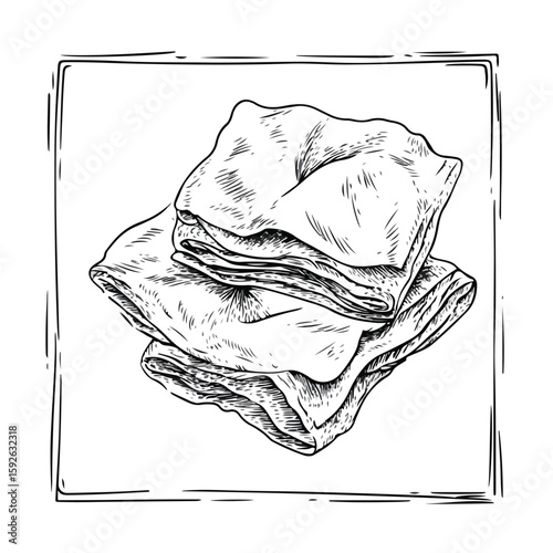 Hand Drawn Sketch Wet Wipes White Background