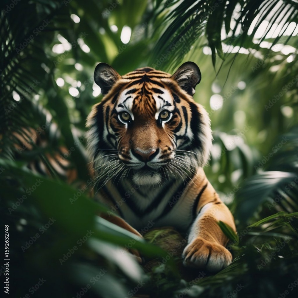 Fototapeta premium tiger in the grass