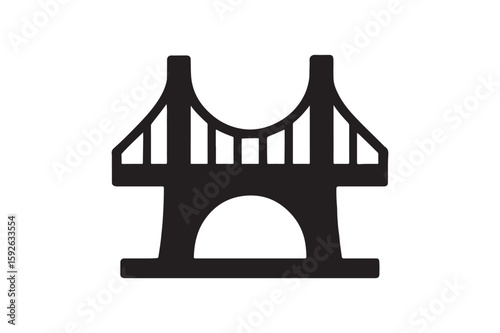 Bridge Structure icon silhouette vector with white background