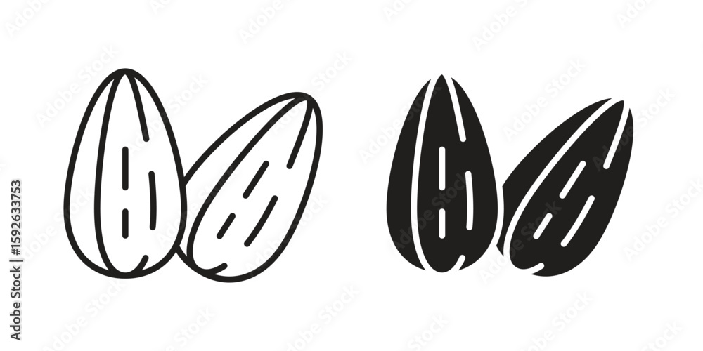 Fototapeta premium Almond icons design vector graphic recourse