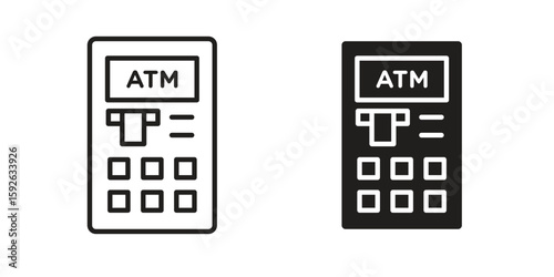 ATM machine icons design vector graphic recourse