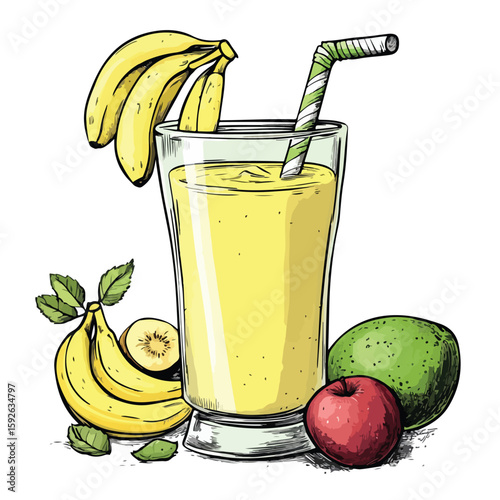Hand-drawn Smoothie Recipe Illustration