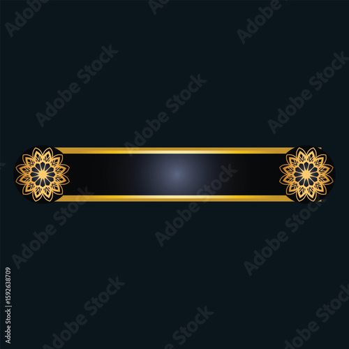 Black Islamic Golden Text Box Banner	