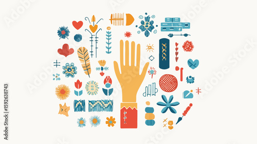 Crafting Icons Flat Vector Illustration Design