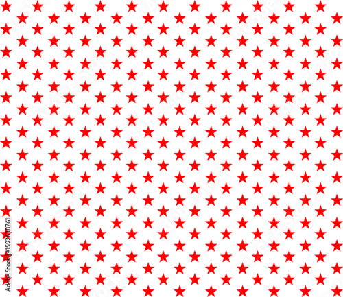 Seamless pattern with red stars on a white background. Vector illustration.