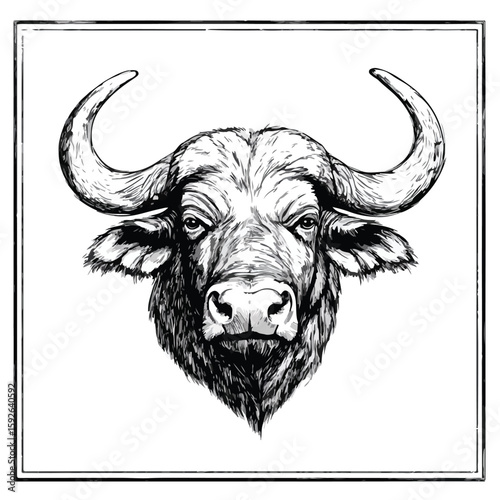 African Buffalo Sketch Wildlife Drawing