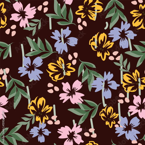 vintage floral seamless pattern. Rich with nostalgia and classic elegance, this pattern evokes the charm of a bygone era for print and textile