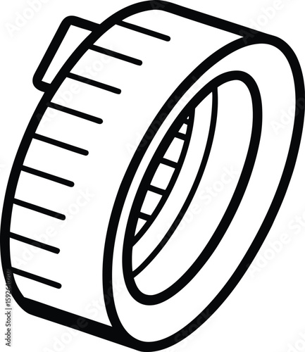 Simple measuring tape icon design for various applications