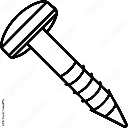 Collection of nail and screw icons for various design applications