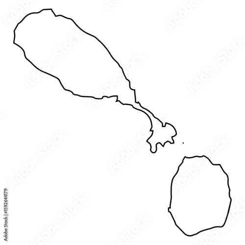 map of saint kitts and nevis line