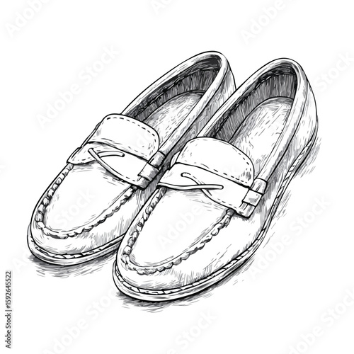 Hand-drawn Women's Loafers Sketch
