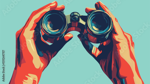 Exploring with binoculars: Human hands